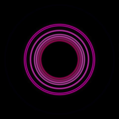 Colorful abstract bright circle , circular lines , radial striped texture in purple tones on black background. Round pattern