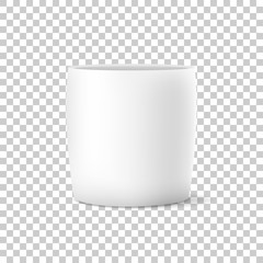 Vector of realistic isolated white flower pot on transparent background. Vector illustration.