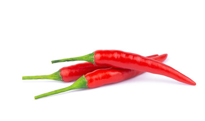 Red chili or chilli pepper isolated on a white background. with clipping path