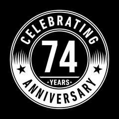 74 years anniversary celebration logo template. Seventy-four years vector and illustration.