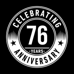 76 years anniversary celebration logo template. Seventy-six years vector and illustration.