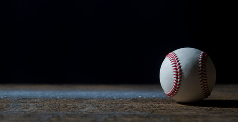 Baseball Ball On Wooden Table. Team sport