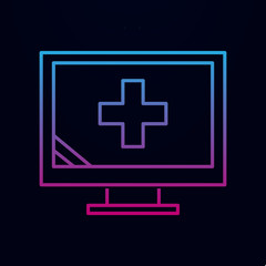 Obraz premium Medical monitor nolan icon. Simple thin line, outline vector of medecine icons for ui and ux, website or mobile application