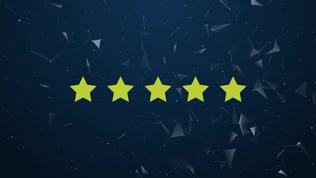Explosive introduction of top rating concept. Polygonal animation, 4k composition and explosion of symbol icon.