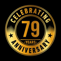 79 years anniversary celebration logo template. Seventy-nine years vector and illustration.