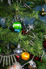 christmas tree decorations close-up indoor