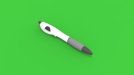 3d rendering of a ball point pen isolated in studio background