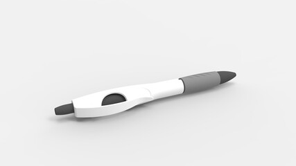 3d rendering of a ball point pen isolated in studio background