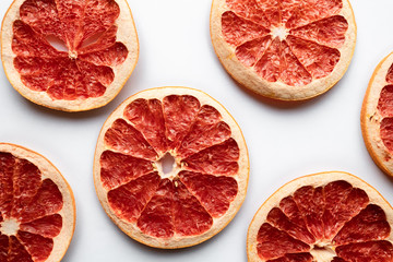Naklejka na ściany i meble Close up grapefruit (Citrus paradisi) isolate on white background.
