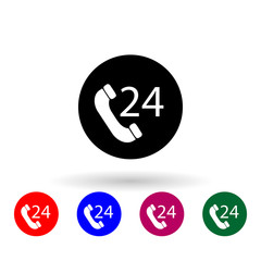 Medical help 24 hours multi color icon. Simple glyph, flat vector of medecine icons for ui and ux, website or mobile application