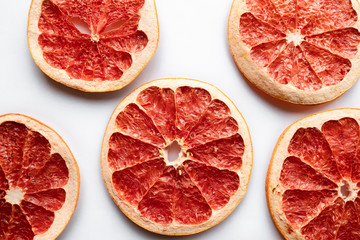 Close up grapefruit (Citrus paradisi) isolate on white background.