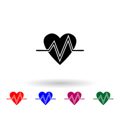 Heart beat icon. Medicine multi color icon. Simple glyph, flat vector of medecine icons for ui and ux, website or mobile application