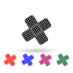Adhesive plaster multi color icon. Simple glyph, flat vector of medecine icons for ui and ux, website or mobile application