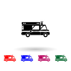 Ambulance multi color icon. Simple glyph, flat vector of medecine icons for ui and ux, website or mobile application
