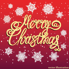 Fototapeta na wymiar Holiday Merry Christmas background. Brightly Christmas Background. Illustration with lettering design. Vector illustration.