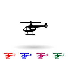 `medical helicopter multi color icon. Simple glyph, flat vector of medecine icons for ui and ux, website or mobile application