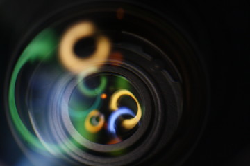 Bright colorful rings abstract background.