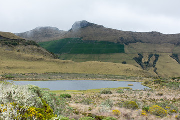 Fototapeta na wymiar black lagoon los nevados national park colombia