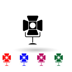 Spotlight simple multi color icon. Simple glyph, flat vector of media icons for ui and ux, website or mobile application
