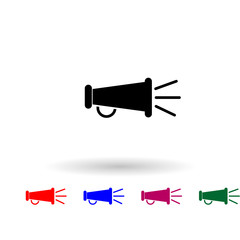 Megaphone multi color icon. Simple glyph, flat vector of media icons for ui and ux, website or mobile application