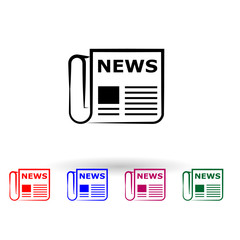 Newspaper line multi color icon. Simple glyph, flat vector of media icons for ui and ux, website or mobile application