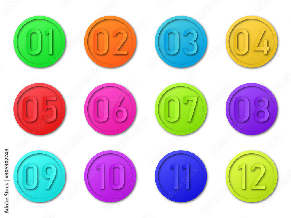 Wall mural numbers bullet point. vector infographic elements.