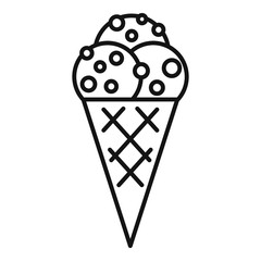 Ice cream cone icon. Outline ice cream cone vector icon for web design isolated on white background