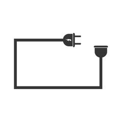 Electric extension cord icon - vector.