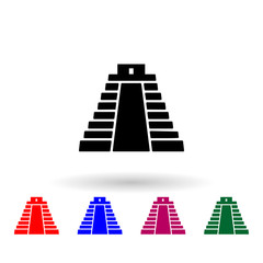 Pyramid in mexico multi color icon. Simple glyph, flat vector of mexico icons for ui and ux, website or mobile application