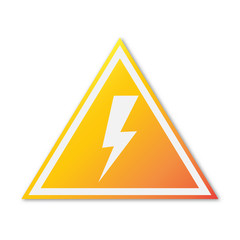 Warning symbol with Lightning icon isolated.