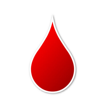 Vector blood drop icon, isolated.