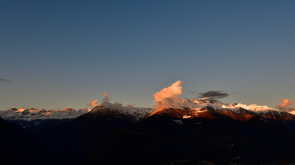 Central Alps at the sunset in early autumn
