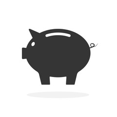 Flat Piggi bank icon - vector.