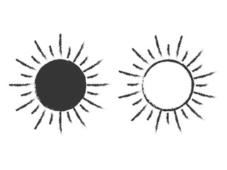 Set of vector sun symbols.