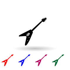 Electro guitar multi color icon. Simple glyph, flat vector of music instrument icons for ui and ux, website or mobile application