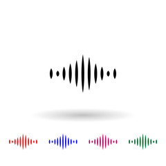 Floating sound wave multi color icon. Simple glyph, flat vector of music instrument icons for ui and ux, website or mobile application