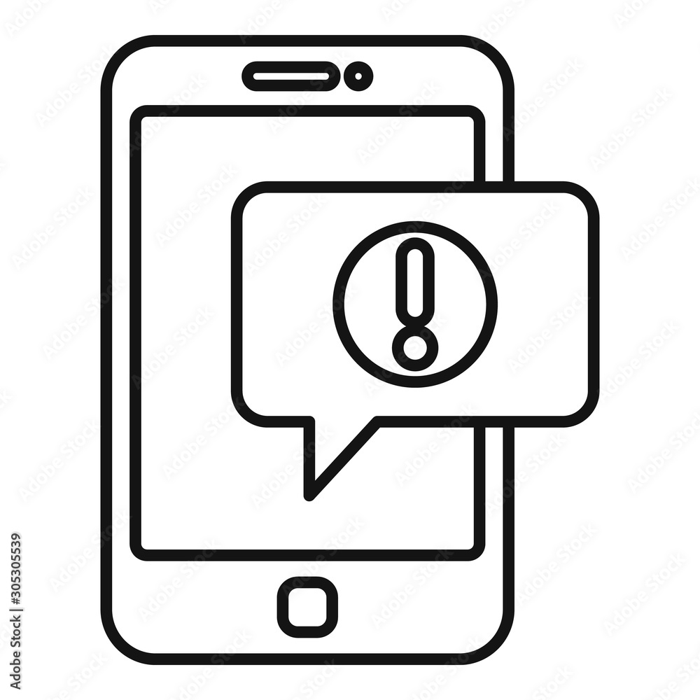 Poster smartphone notification icon. outline smartphone notification vector icon for web design isolated on
