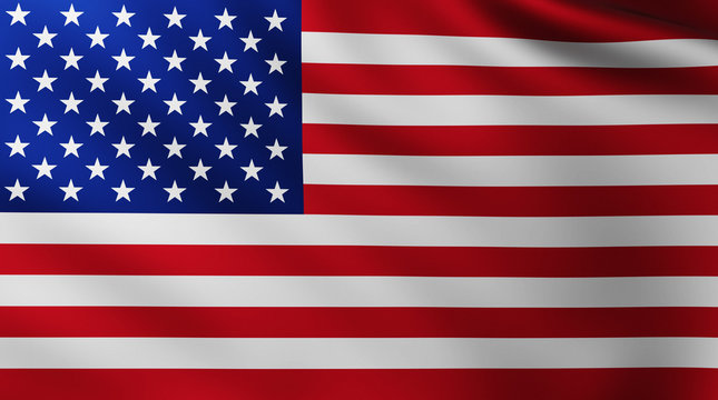 Large American Flag background in the wind