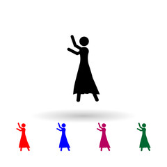 Ballet dancing multi color icon. Simple glyph, flat vector of music icons for ui and ux, website or mobile application © gunayaliyeva
