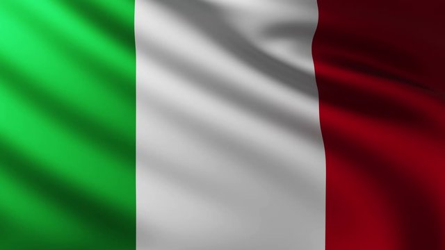 Large Italian flag fullscreen background in the wind
