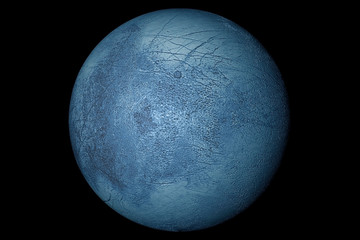 Fototapeta premium Satellite of Jupiter, Europe. On a black background. Elements of this image furnished by NASA