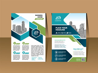 cover template a4 size. Business brochure design. Annual report cover. Vector illustration.