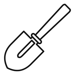 Hand shovel icon. Outline hand shovel vector icon for web design isolated on white background
