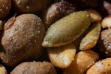Fototapeta na wymiar peanuts background Nut Mix