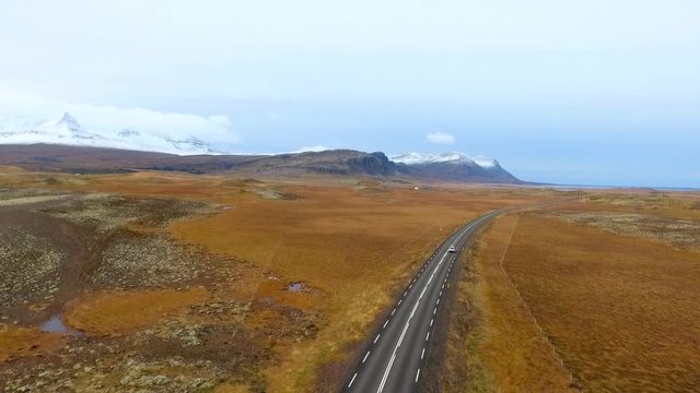 VIK, ICELAND - october 03, 2018: Jeep RENEGADE Unlimited four wheel drive vehicle being used on terrain in Iceland
