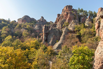 Fototapeta na wymiar Autumn Landscape of Rock Formation Belogradchik Rocks, Vidin Region, Bulgaria