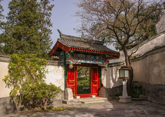 A traditional Chinese doorway  to a side yard  in Beihai, Beijing.