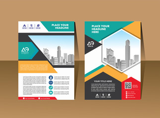 Modern cover brochure flyer design template. City background business book leaflet cover design in A4 magazines, posters, booklets, wallpaper, banners, corporate presentation.
