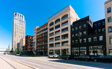 Fototapeta premium Detroit Downtown, Woodward Street