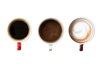 Obraz na płótnie Canvas Set of coffee cup isolated on white background